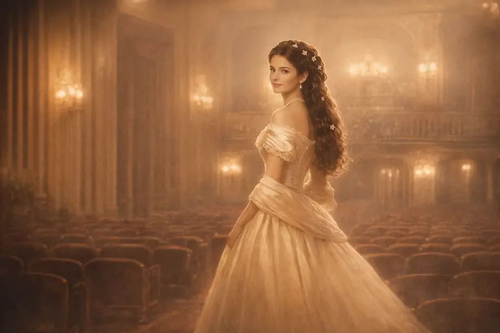 Nostalgische, glamouröse Sisi-Ikone in eleganter Theateratmosphäre