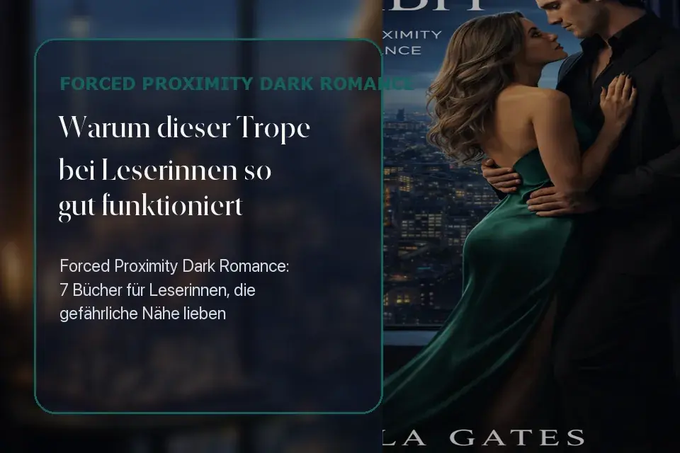 Typografie-Karte zu Forced Proximity Dark Romance mit romantisch-gefährlicher Stimmung