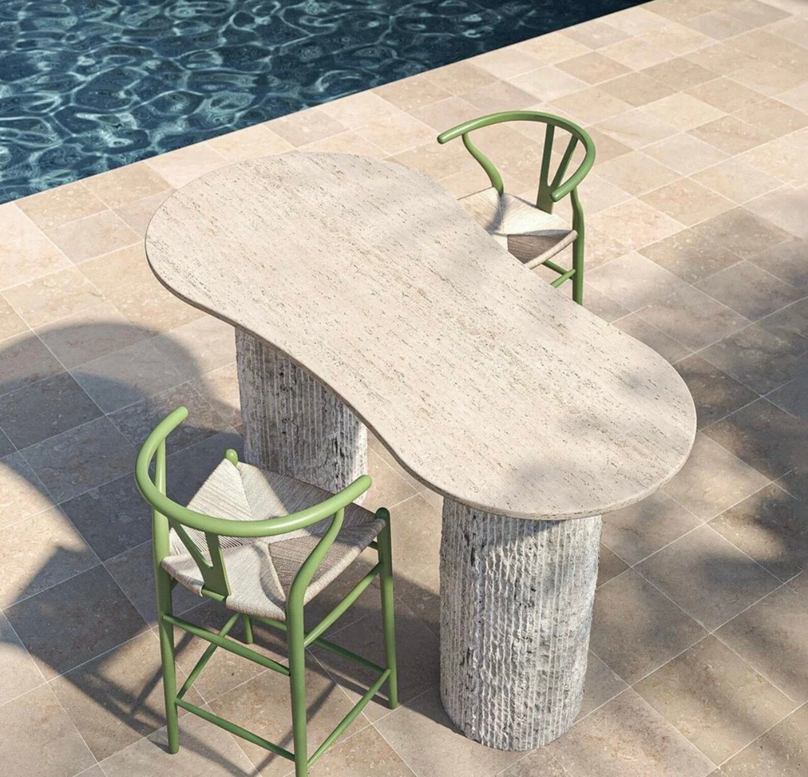 Travertine Bar Table