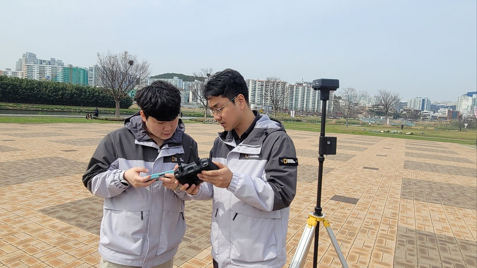 2024년 3월 27일. 울산 태화강 국가정원 일대 생태계교란식물 양미역취, 환삼덩굴에 대한 분포현황 조사하는 모습 (2024년 3월 27일)