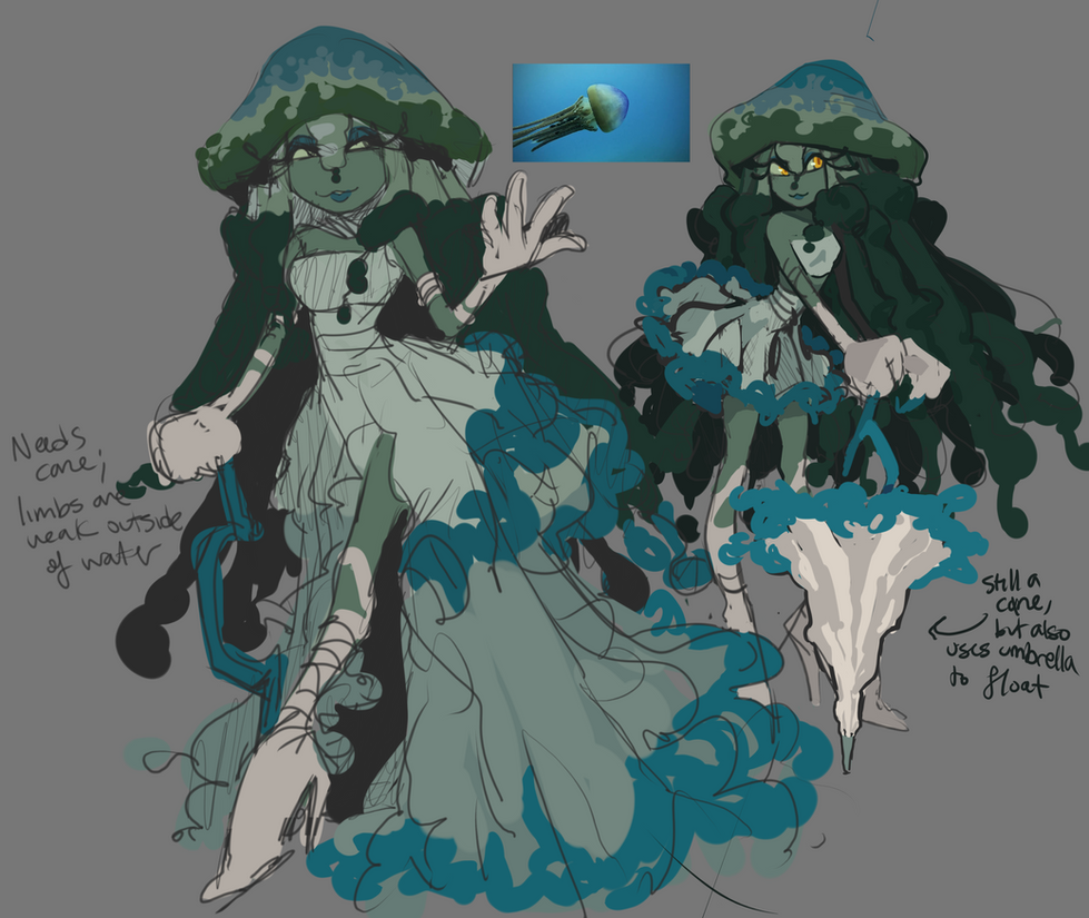 Taking a swing at aquatic mobians for the Sonic Franchise! (Jellyfish)