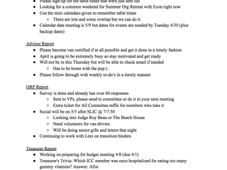 March 26, 2019 GA Meeting Minutes