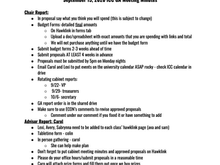 9/15 Meeting Minutes