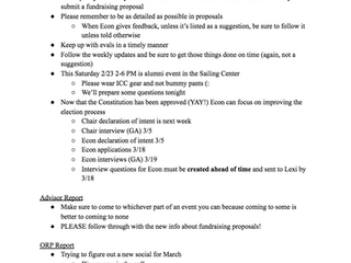 February 19, 2019 GA Meeting Minutes