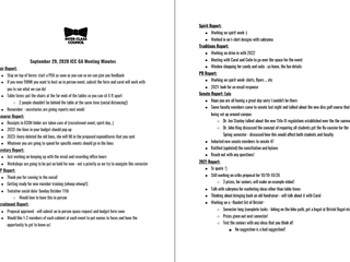 9/29 Meeting Minutes