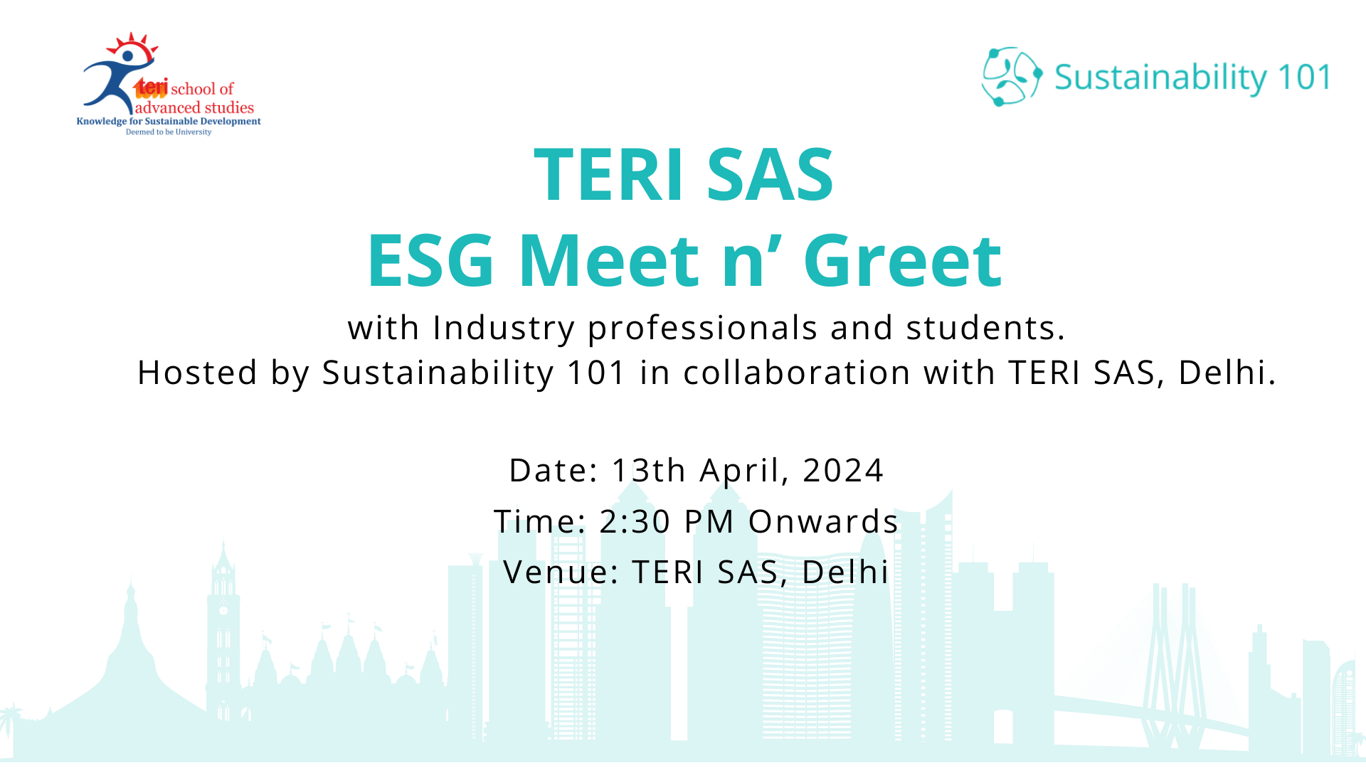Esg Meet Greet At Teri School Of Advanced Studies Sustainability 101