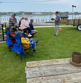 Newly installed donation post to benefit the lighthouse restoration