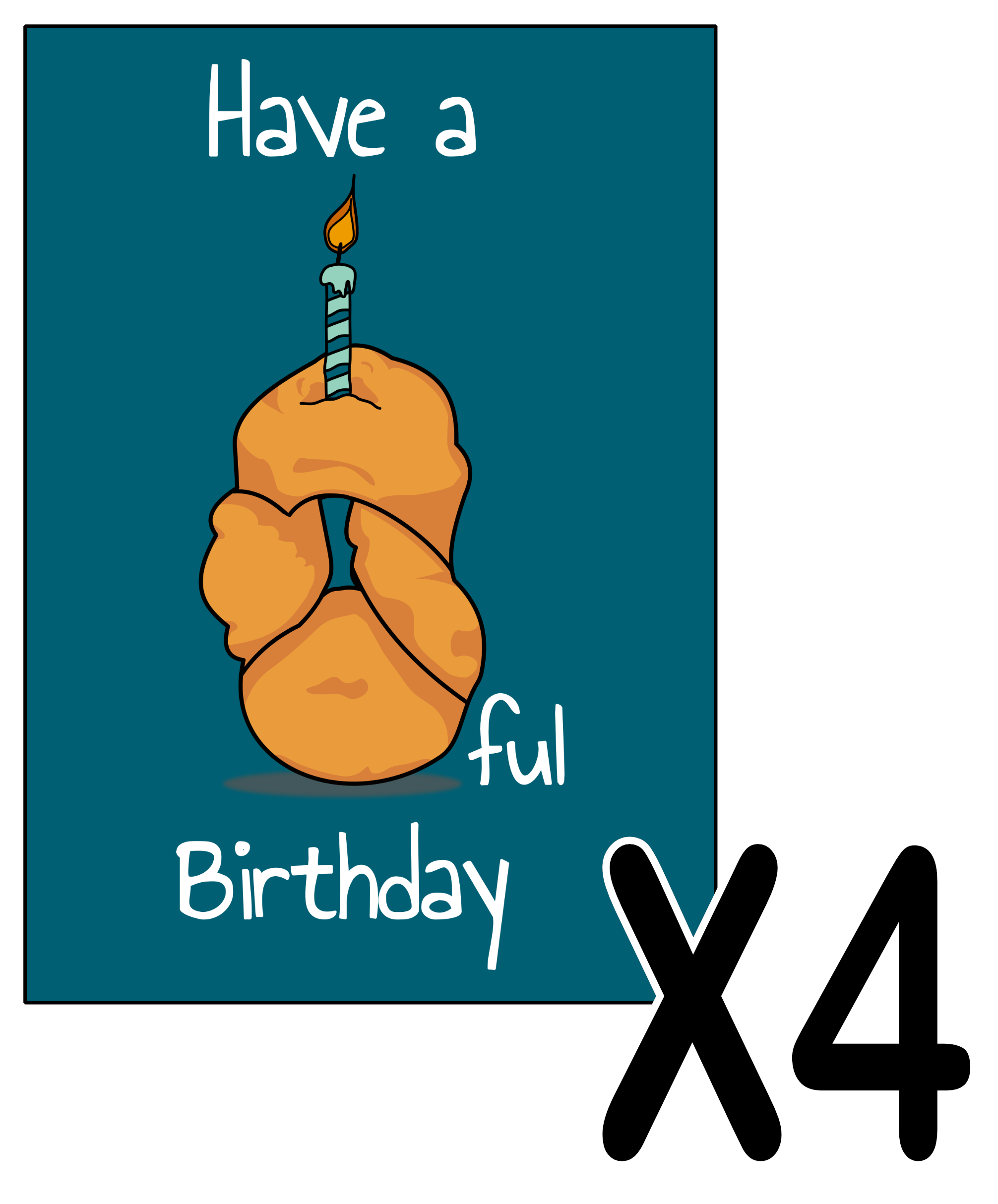 Wonderful Birthday X4 - Greeting Card