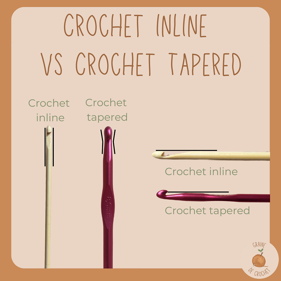 Crochet "inline" VS crochet "tapered"
