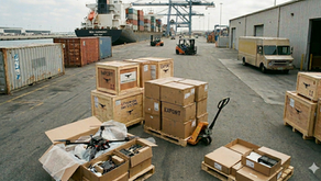 Several drones and accessories import and export in shipping cartons