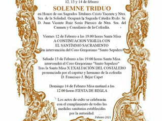 Triduo Cofradía Sacramental Santo del Sepulcro y Ntra. Sra. de la Soledad