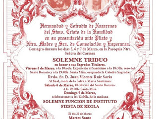 Triduo Hermandad Stmo. Cristo de la Humildad y Ntra. Sra. de Consolación y Esperanza