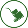 Help Moving Service Icon with dolly and boxes