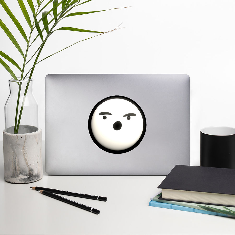 Thumbnail: IW Comics Stickman cartoon emoji vinyl sticker with dramatic “You said what?!” expression.