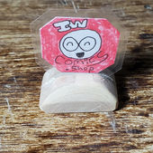 Collectable coin artwork featuring a cartoon Robot character and vivid colors. The art sits on a hand crafted wooden base made from eucalyptus wood. Created by IW Comics .Shop