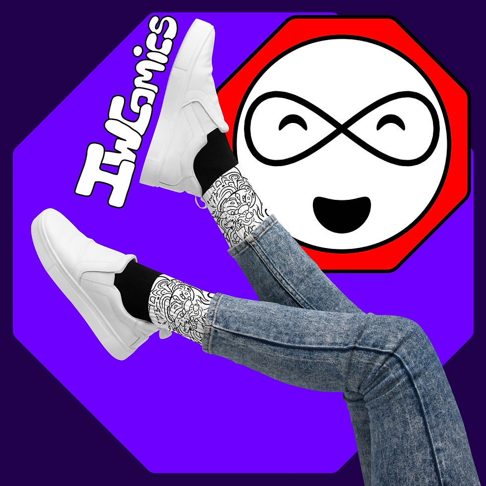 Thumbnail: Wizard Fire cartoon socks with nested wizard and magical artwork by IW Comics.