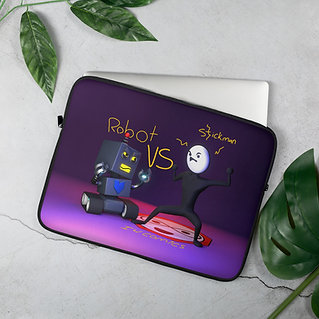 Robot VS Stickman Laptop Case