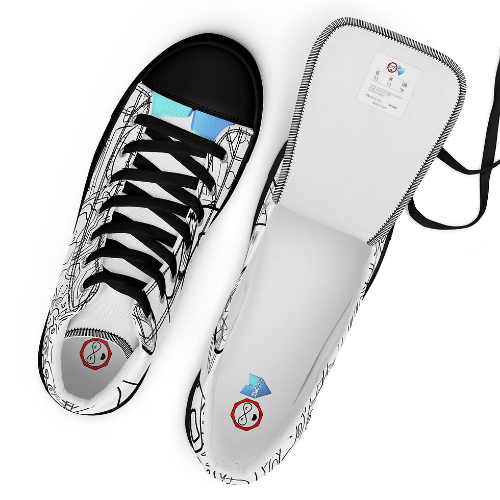 Thumbnail: Robot's High Top Canvas Shoes for Men