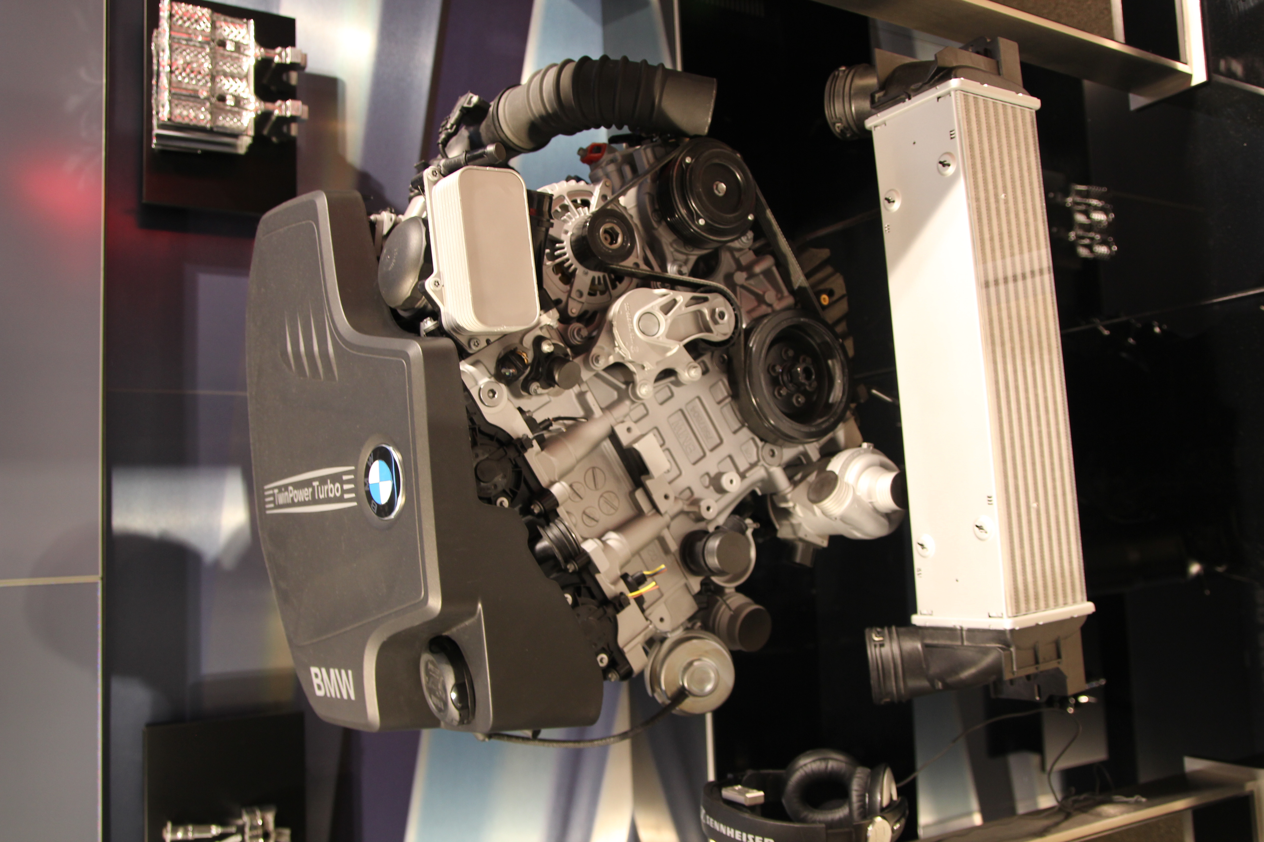 Actual BMW N20 turbocharged four-cylinder engine, representative of N20 timing-system work