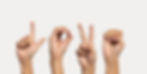 The word Love with American Sign Language letters fingerspelled.