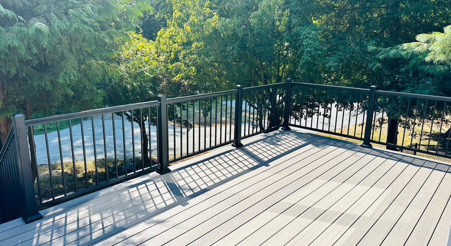 Custom deck railing installation by licensed contractor in Washington State