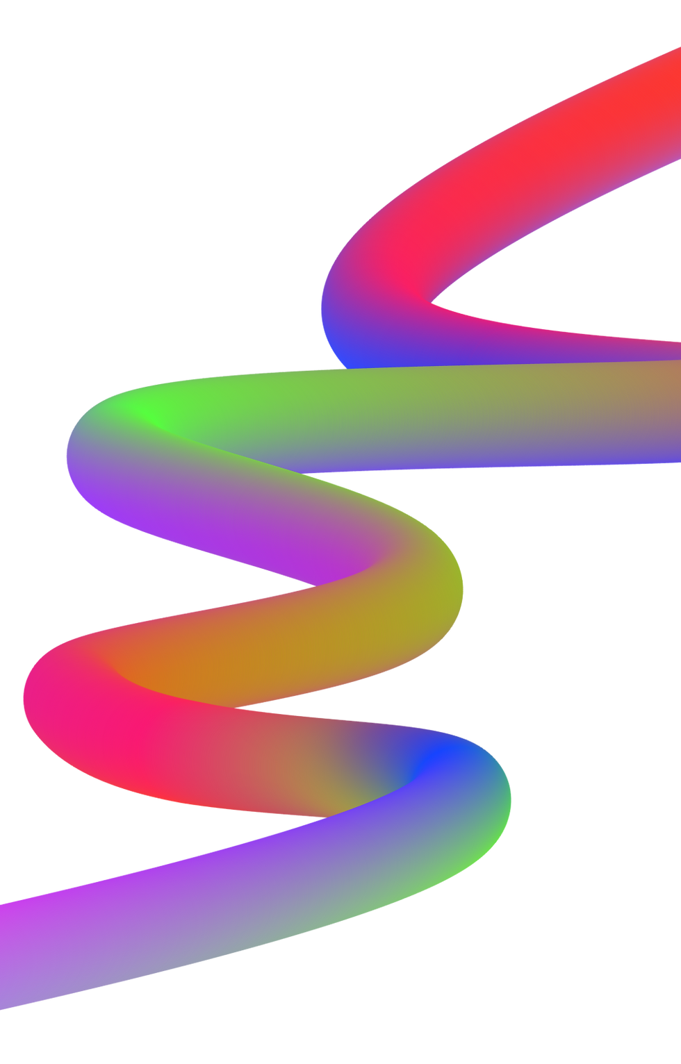 A multicolored, thick, wavy line made up of a gradient of bright green, purple, pink and orange. There are white dots placed at random along its length. The phrase dopamine color palettes is written across it.