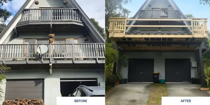 New deck extension to an existing two-storey timber dwelling
