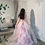 Thumbnail: Pink beaded and embroidered dress with bow فستان مطرز و مخروز مع ياقة