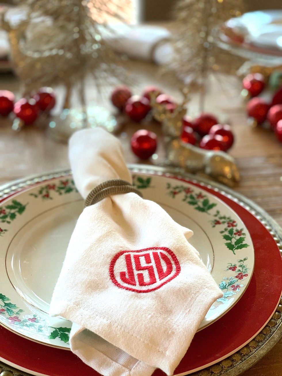Thumbnail: Monogrammed Dinner Napkins