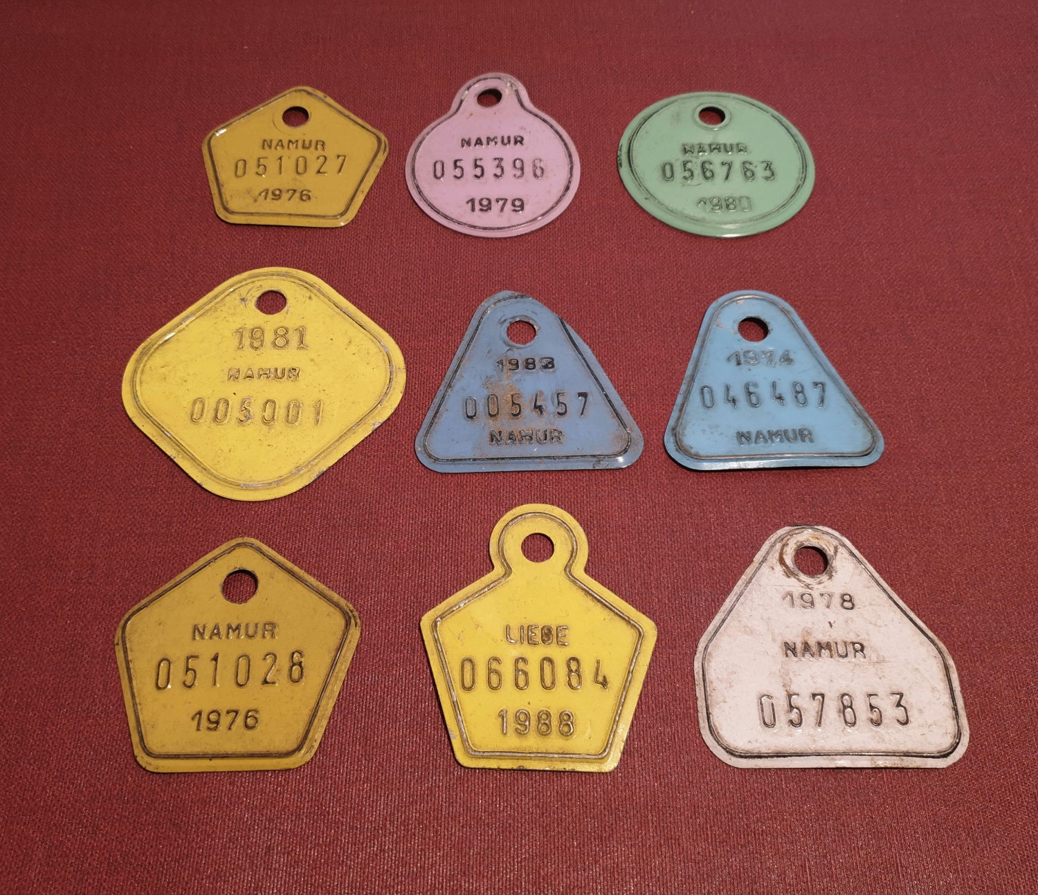 Matrículas de bicicleta vintage - Bélgica - Lote2