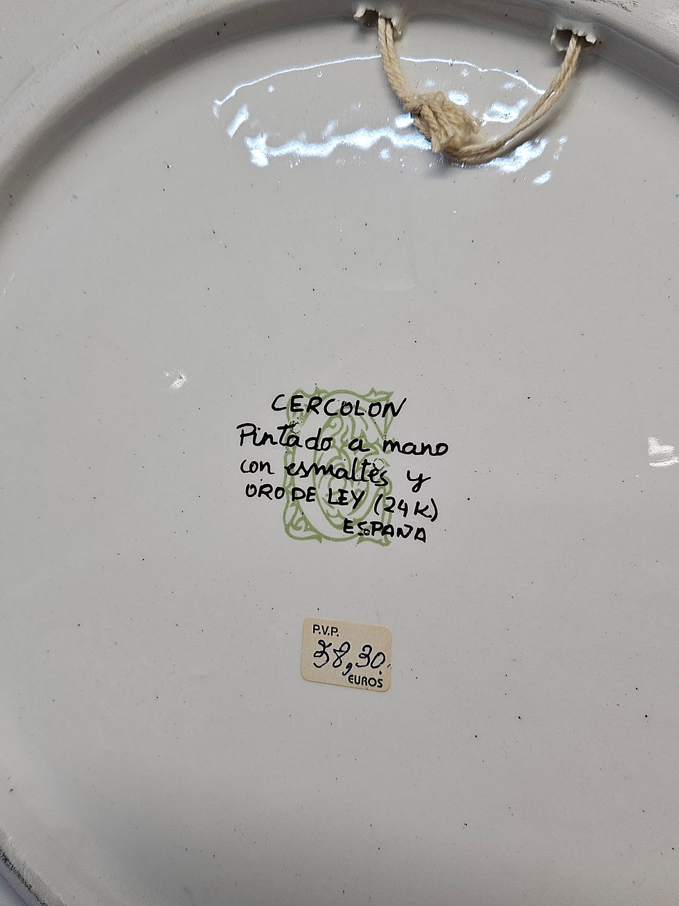 Miniatura: Platos Cercolón - Pintados a mano oro de ley