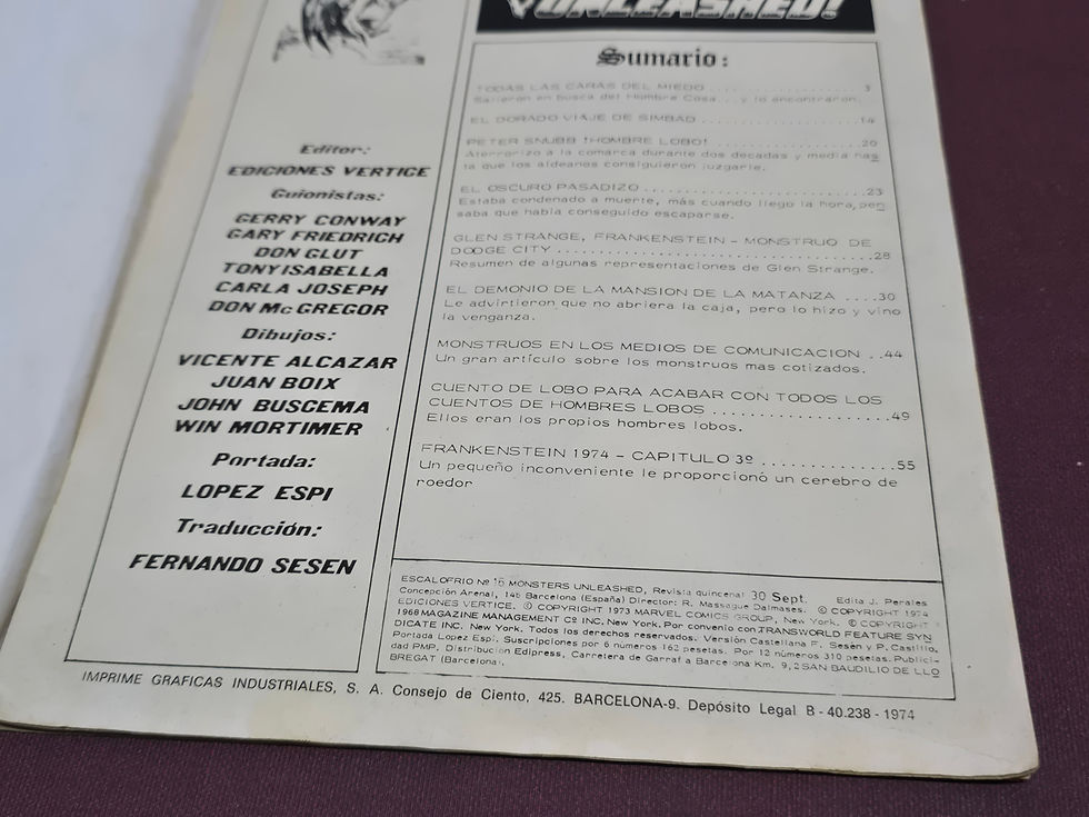 Miniatura: Cómic Escalofrío 16. Monsters Unleashed! Vertice. 1974