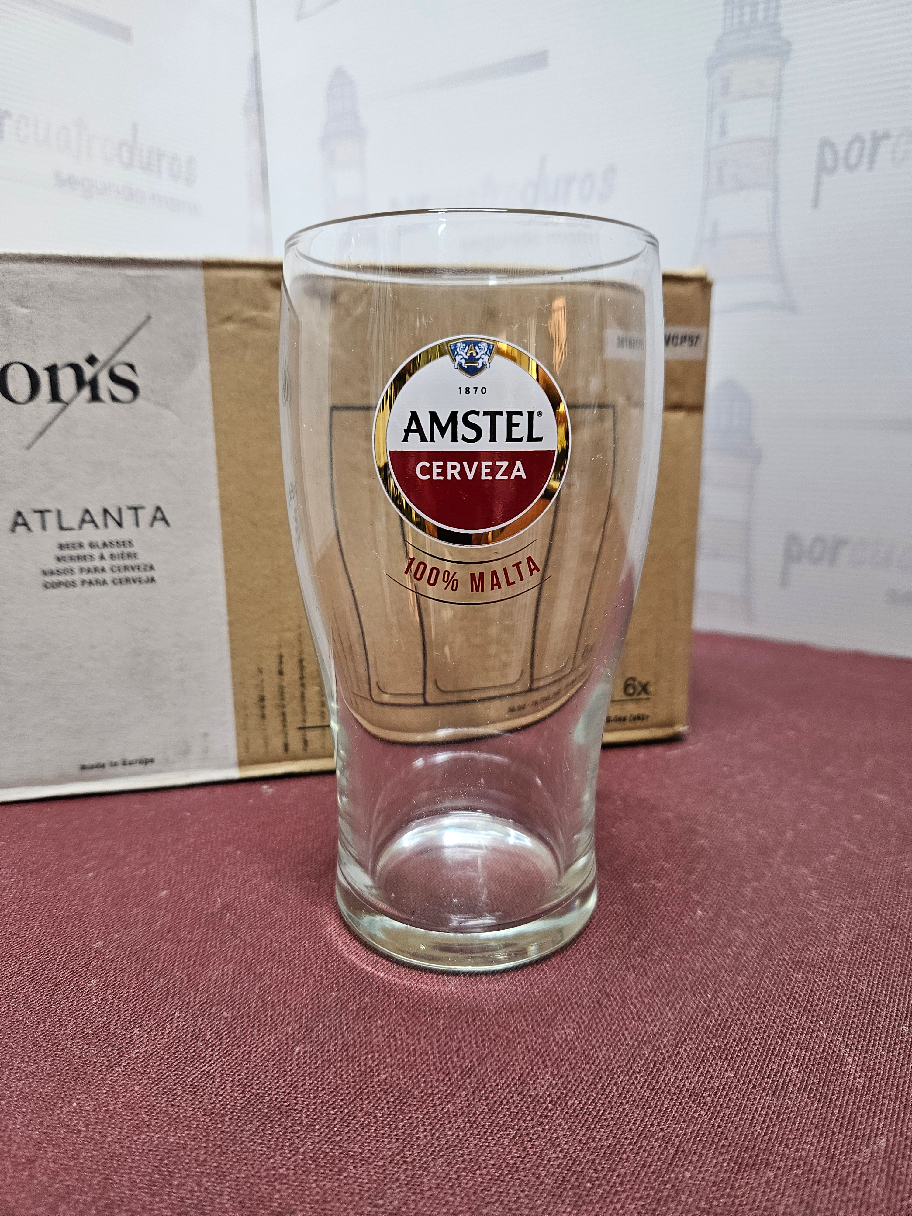 Caja 6 Vasos cerveza Amstel - Sin usar