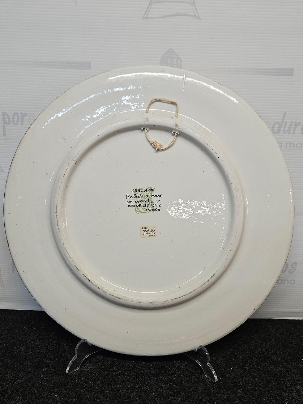 Miniatura: Platos Cercolón - Pintados a mano oro de ley