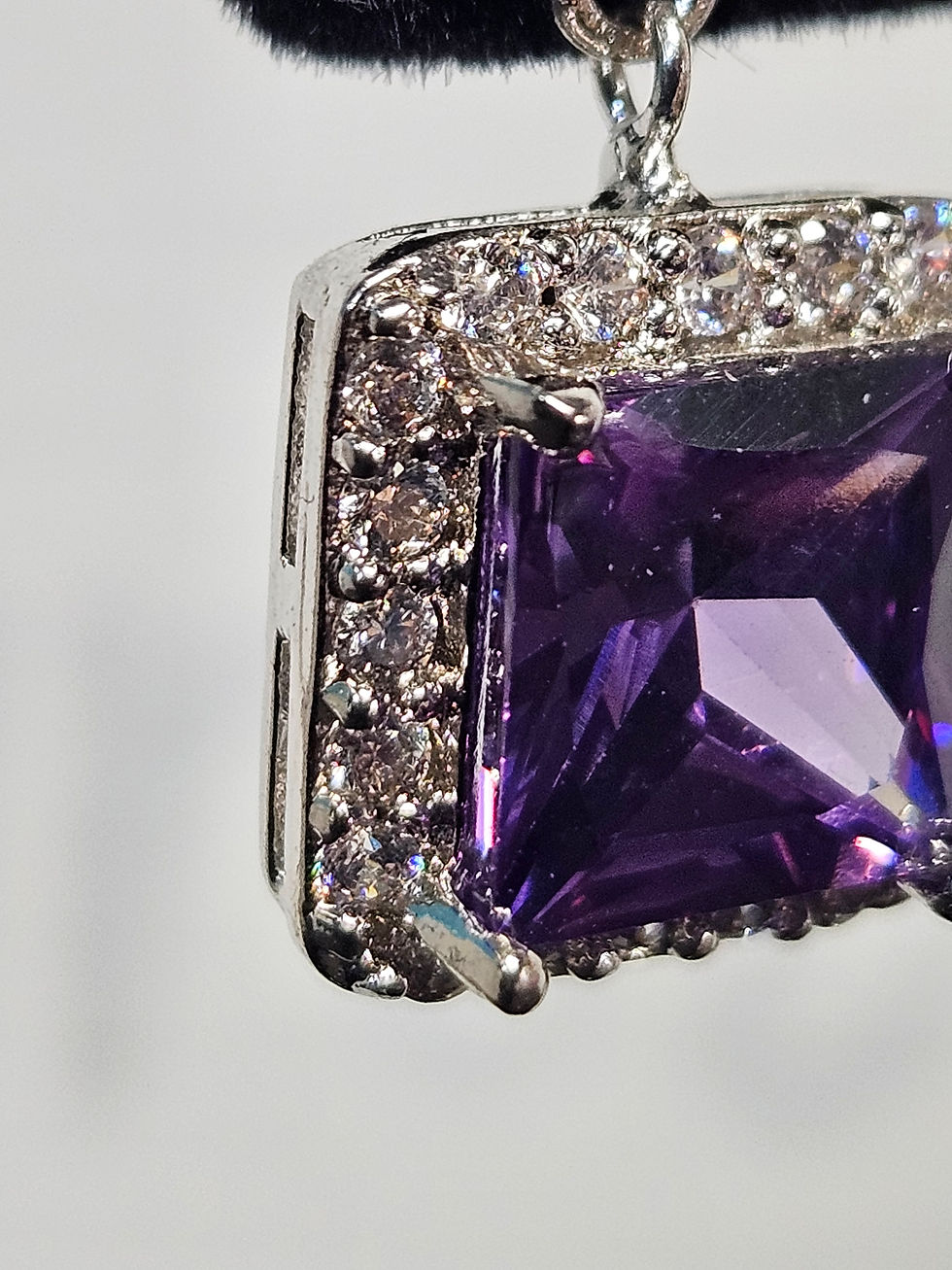 Miniatura: Pendientes rodio con amatista - Nuevos