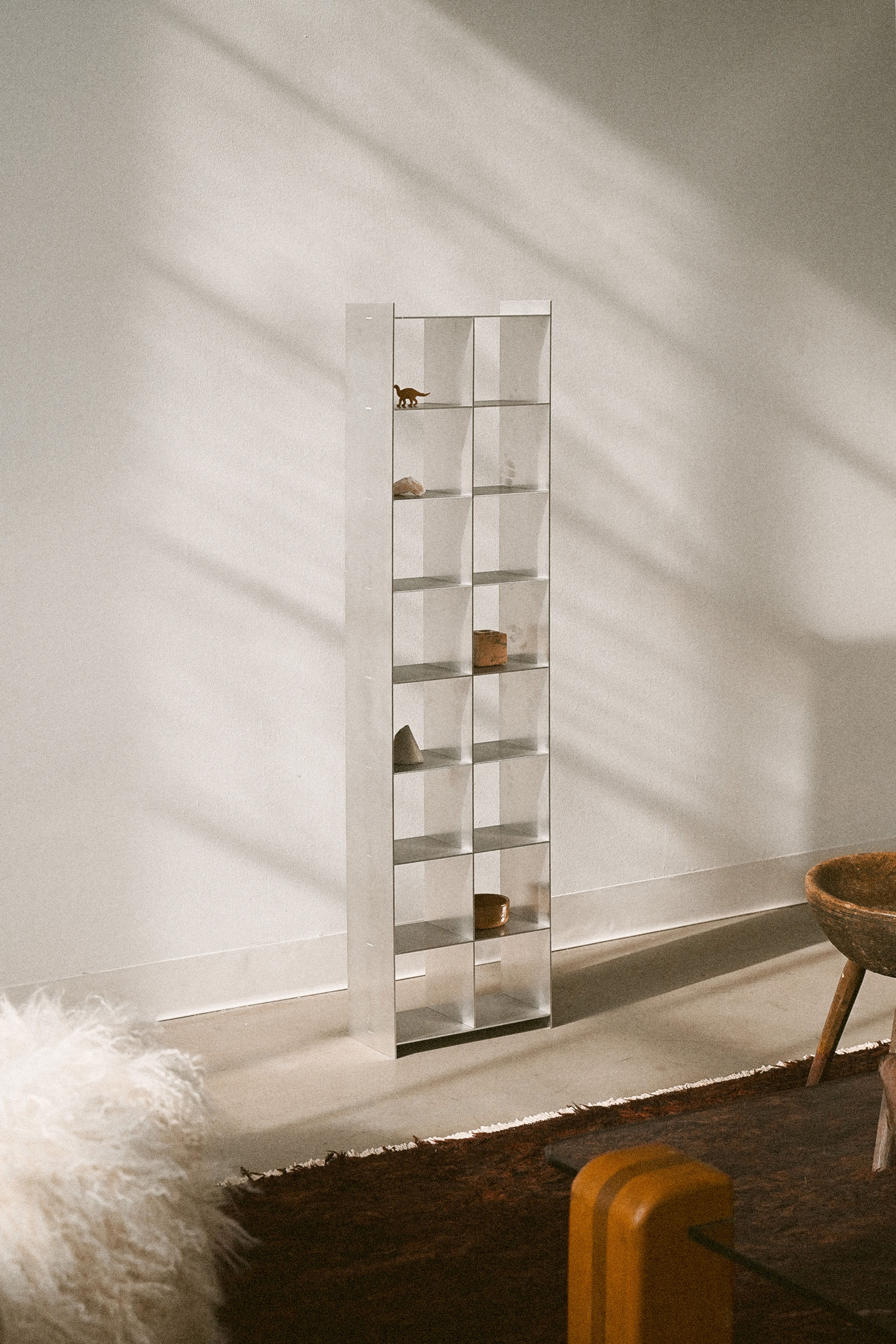 8x2 Upright Grid Shelf in Raw Aluminum