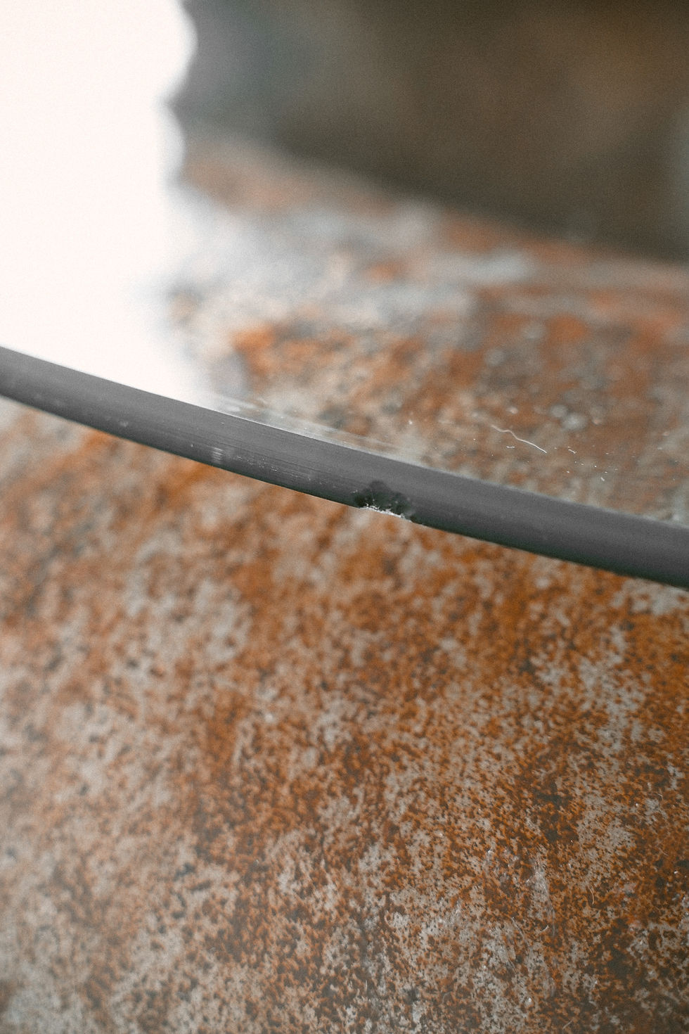 Thumbnail: Hand Turned Coated Steel Donut Coffee Table with Glass Top