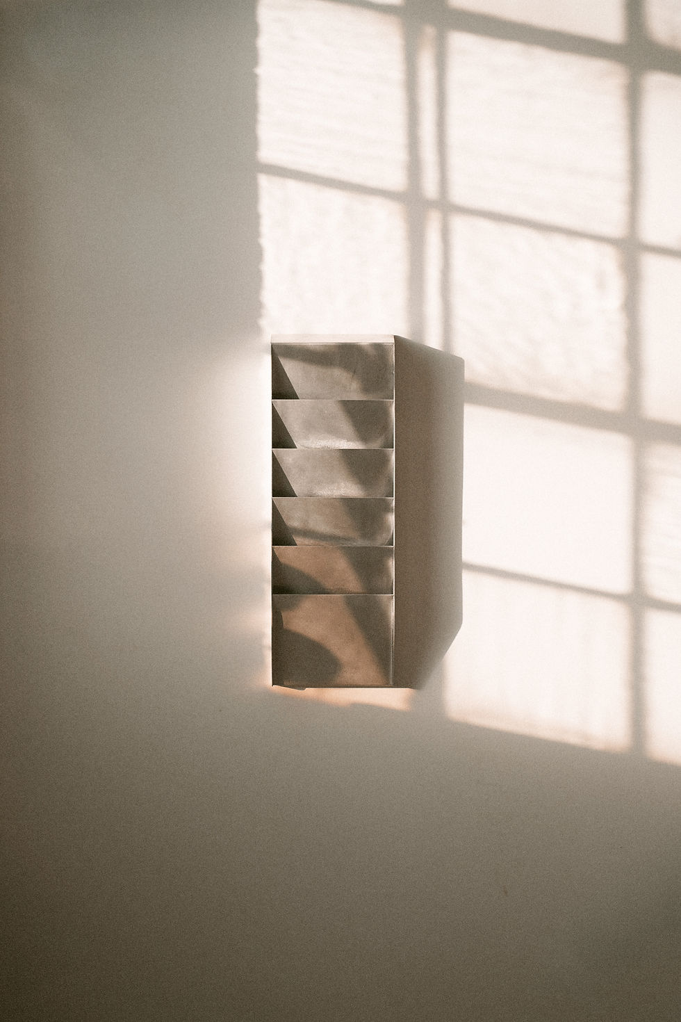 Thumbnail: Wall Mounted Magazine Rack in Rough Polished Aluminum