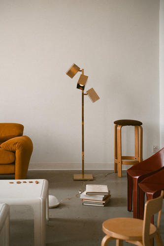Cubist Articulating Floor Lamp in Brass by Robert Sonneman for Koch &amp; Lowy | Post Design Co.