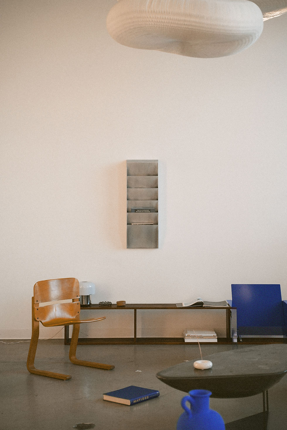 Thumbnail: Wall Mounted Magazine Rack in Rough Polished Aluminum