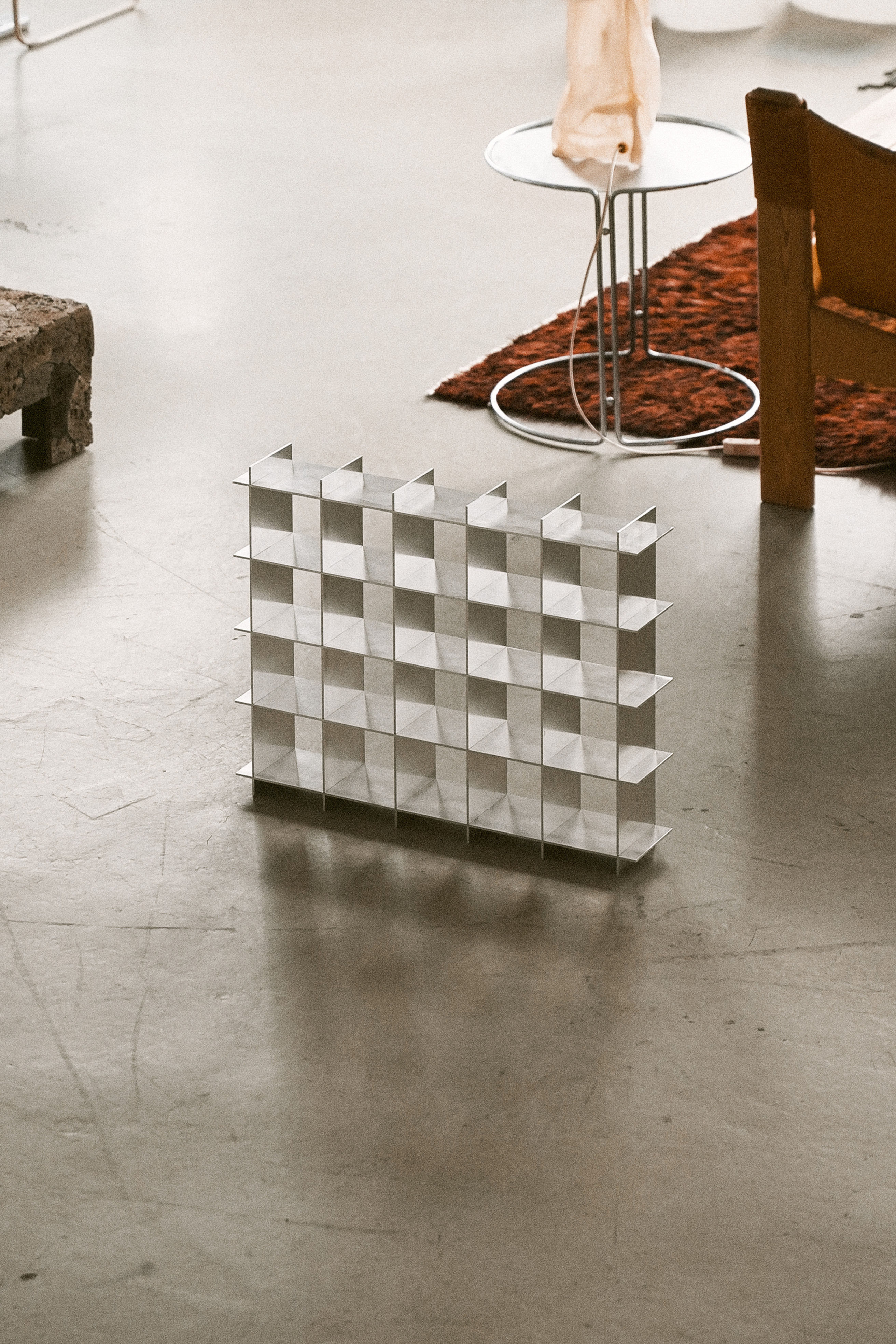 4x5 Grid Shelf in Raw Aluminum