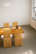 Thumbnail: Burl Wood Dining Table with Chrome Base in the style of Milo Baughman