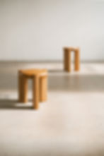 Thumbnail: Tall and Short Stool in Red Oak by Atelier Pellerin