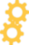 Two gears in yellow