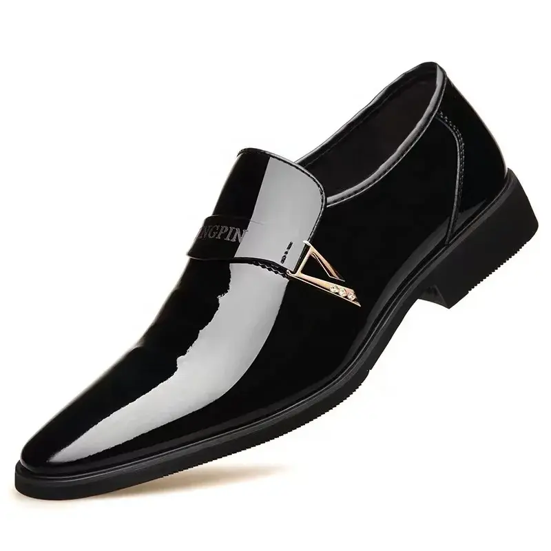 Thumbnail: Leather Shoes 2025 New Men Fashion Pointed Toe Slip on