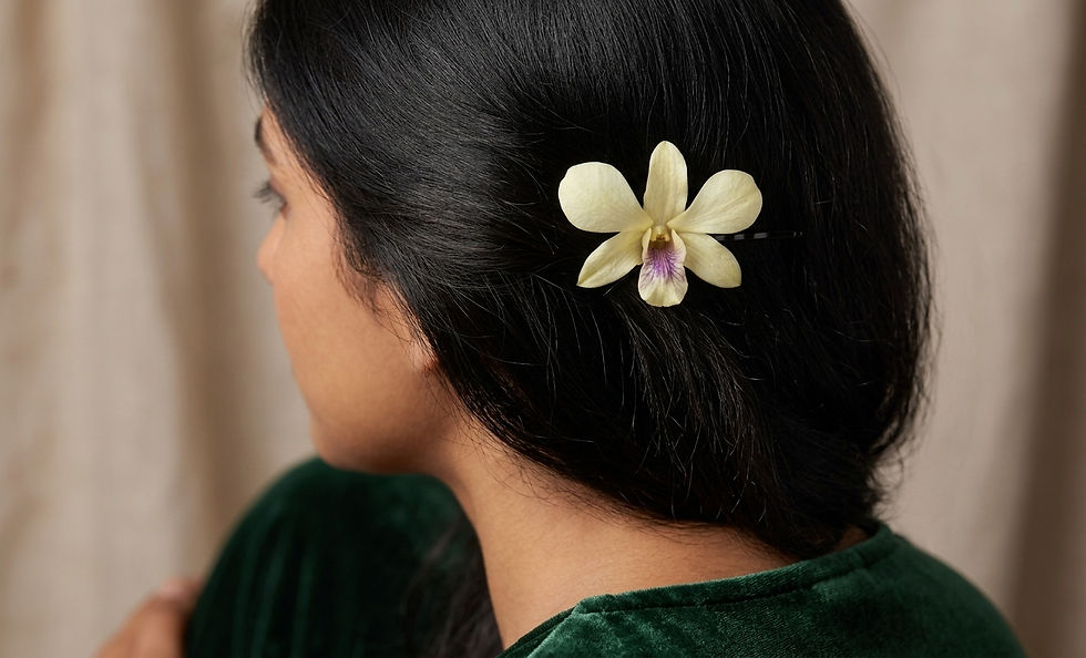 Thumbnail: Large White Orchid Hair Pin