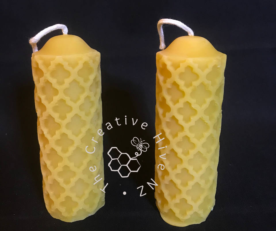 square Ancient Windows Pillar Candle