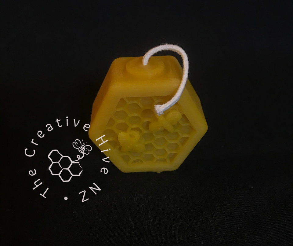 square Hexagon with bees Votive