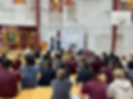 Simmons family gives presentation on the importance of safe driving.