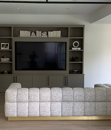 Entertainment Center & Wall Unit Cabinets and Sectional Sofa Custom Made by William Custom Workshop